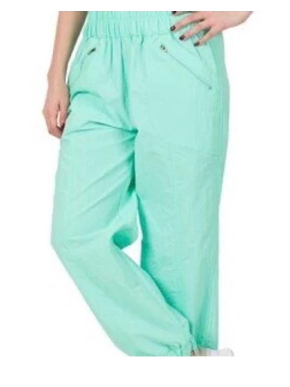 #979 Zenana Outfitters NWOT Mint Elastic-Waist Jogger Pants